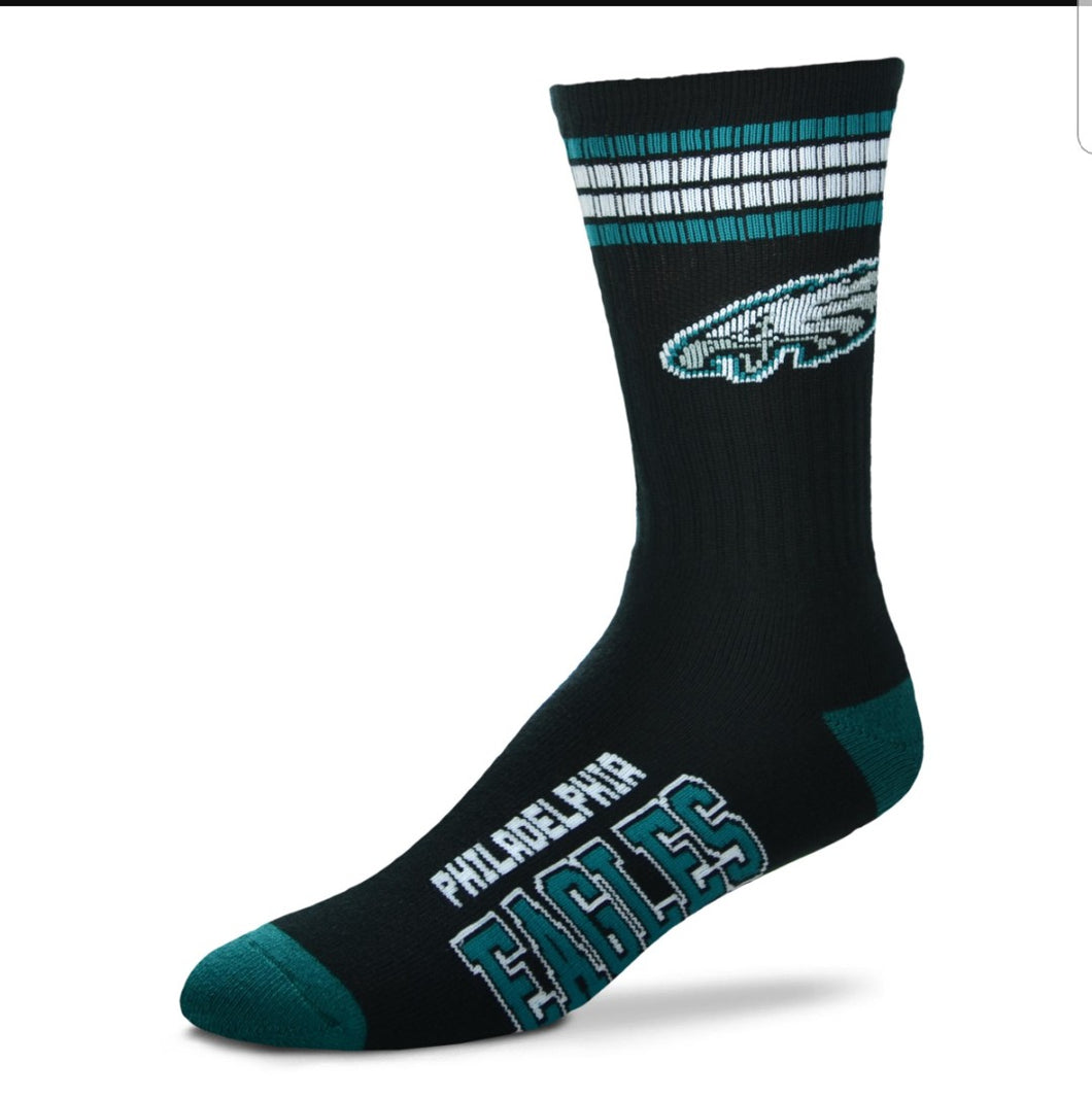 For Bare Feet Eagles 4-Striped Socks