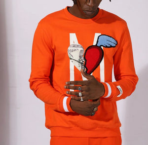 FLC&P132 MOTIVATION ORANGE CREWNECK SET