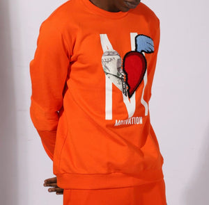 FLC&P132 MOTIVATION ORANGE CREWNECK SET