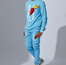 Load image into Gallery viewer, FLC&amp;P132 MOTIVATION SEA BLUE CREWNECK SET