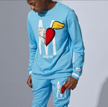 Load image into Gallery viewer, FLC&amp;P132 MOTIVATION SEA BLUE CREWNECK SET