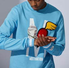 Load image into Gallery viewer, FLC&amp;P132 MOTIVATION SEA BLUE CREWNECK SET
