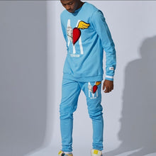 Load image into Gallery viewer, FLC&amp;P132 MOTIVATION SEA BLUE CREWNECK SET