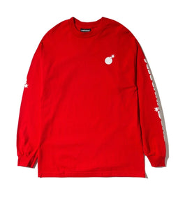 The hundreds Solid Bomb Crest LS T-Shirt red