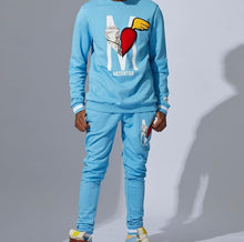 Load image into Gallery viewer, FLC&amp;P132 MOTIVATION SEA BLUE CREWNECK SET
