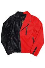 Load image into Gallery viewer, Flint Vintage Faux Leather Biker Jacket