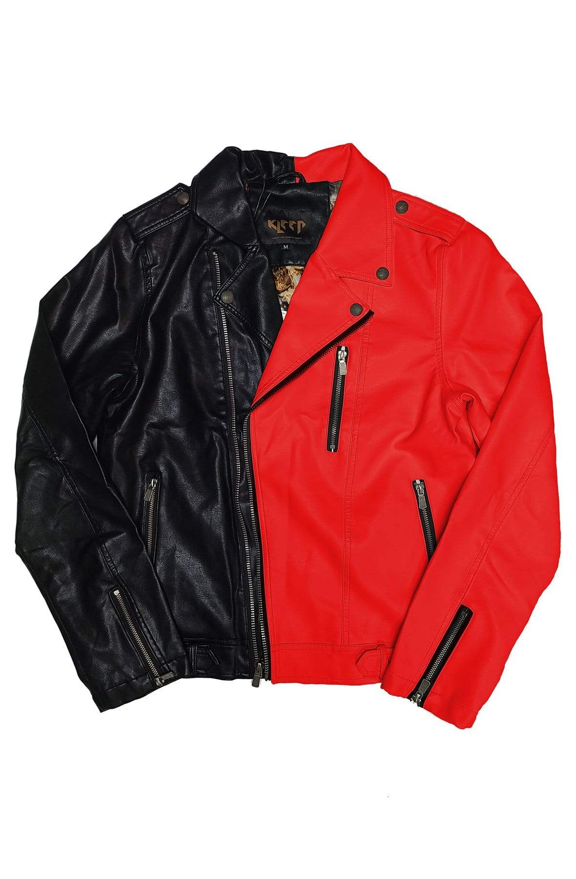 Half black discount half red jacket