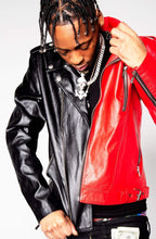 Load image into Gallery viewer, Flint Vintage Faux Leather Biker Jacket